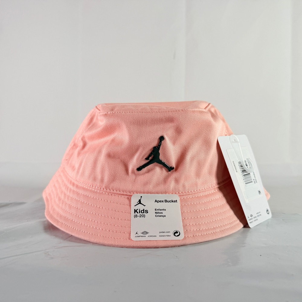 Nike Jordan Apex Bucket Hat Kids Unisex 8-20 Legend Pink Black Jumpman New